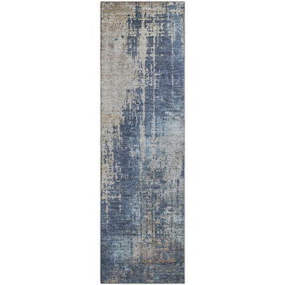 Premium Machine Washable Prisco Navy Rug