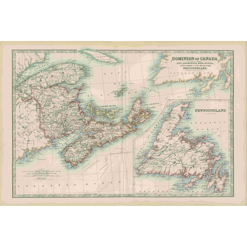 Carte du Canada par Johnston, H 12 po x l 18 po
