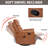 Genuine Leather Heat Massage Manual Recliner Chair With Rocker And Swivel For Living Room-1789759960