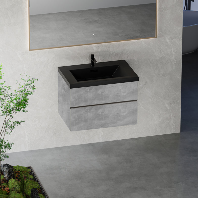 Meuble-lavabo moderne à quartz flottant peu encombrant pour une salle de bain élégante