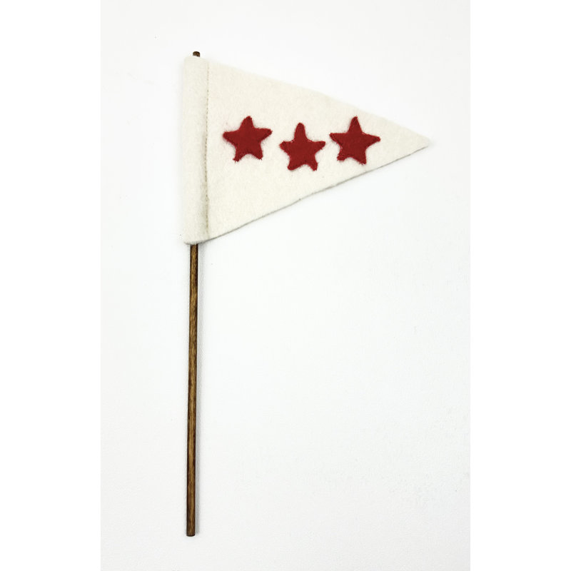 Drapeau étoiles en feutre, Blanc /Rouge