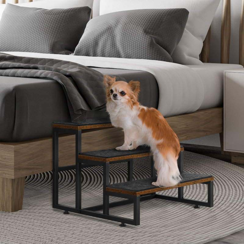 Escalier 3 marches pour chien et chat, brun