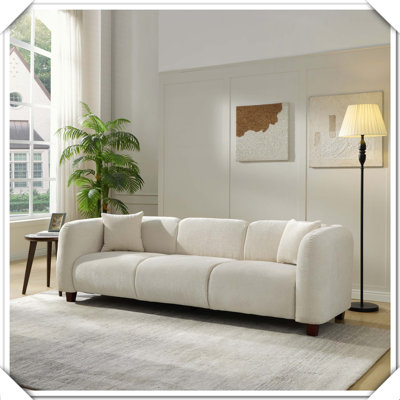 Modern 3-Seater Upholstered Chenille Sofa For Home