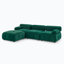 Canapé modulaire modulaire, capitonnage à boutons et bricolage, canapé en L avec repose-pieds réversible-379024184