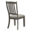 Ensemble de salle à manger 5 pièces gris antique et fini café avec 6 tiroirs et 4 chaises d'appoint de style campagnard décontracté