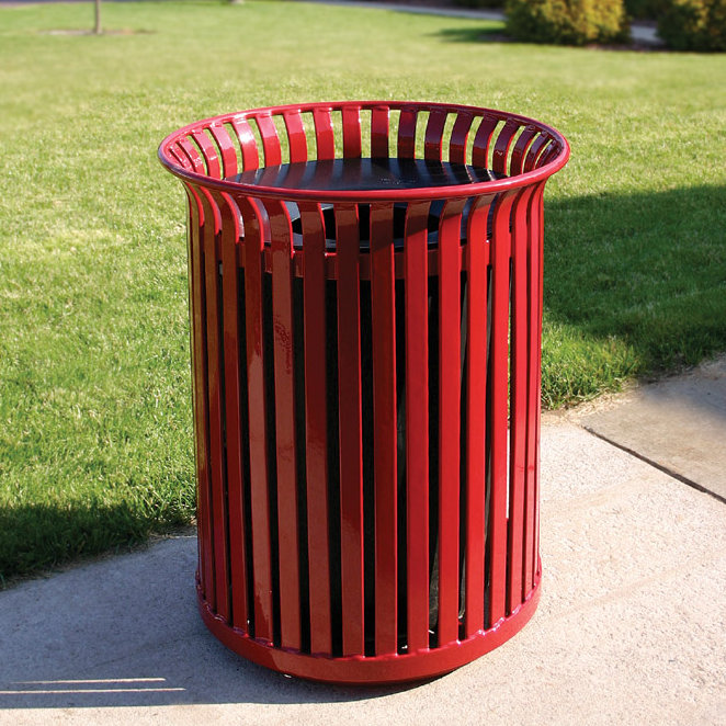Poubelle 30 gallons, Rouge
