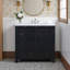 Meuble-lavabo rustique 36 po - finition vieillie, lavabo en céramique, fermeture en douceur?-1315806718