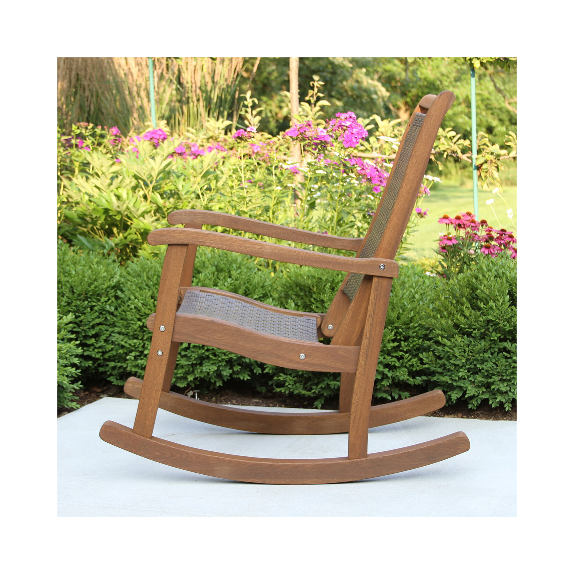 Arnot Rocking Solid Wood Chair, Brown