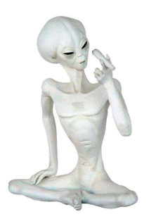 Jahcure Alien With Cigar Life Size Statue