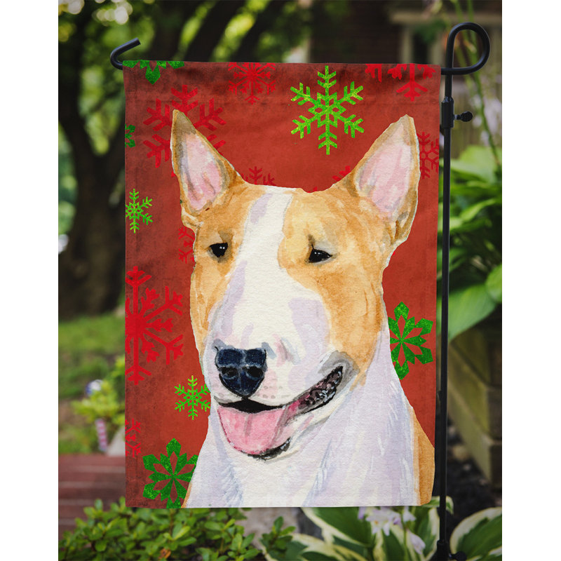 Drapeau rouge et vert Vart, Bull Terrier (beige et blanc)