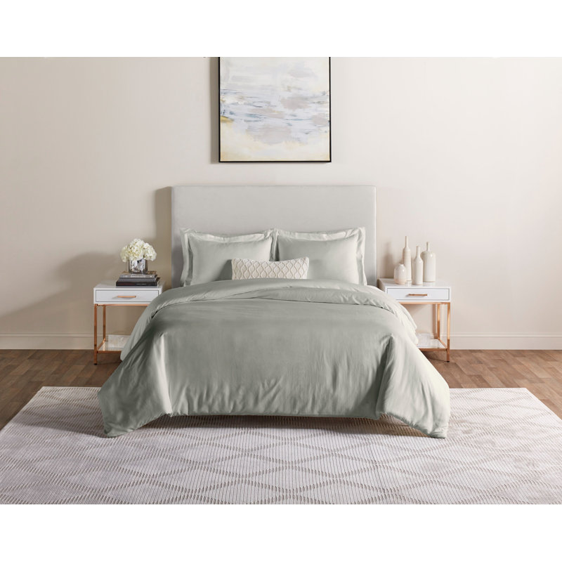 Ensemble de housse de couette en microfibre 5 pièces , Housse de couette simple, Argent
