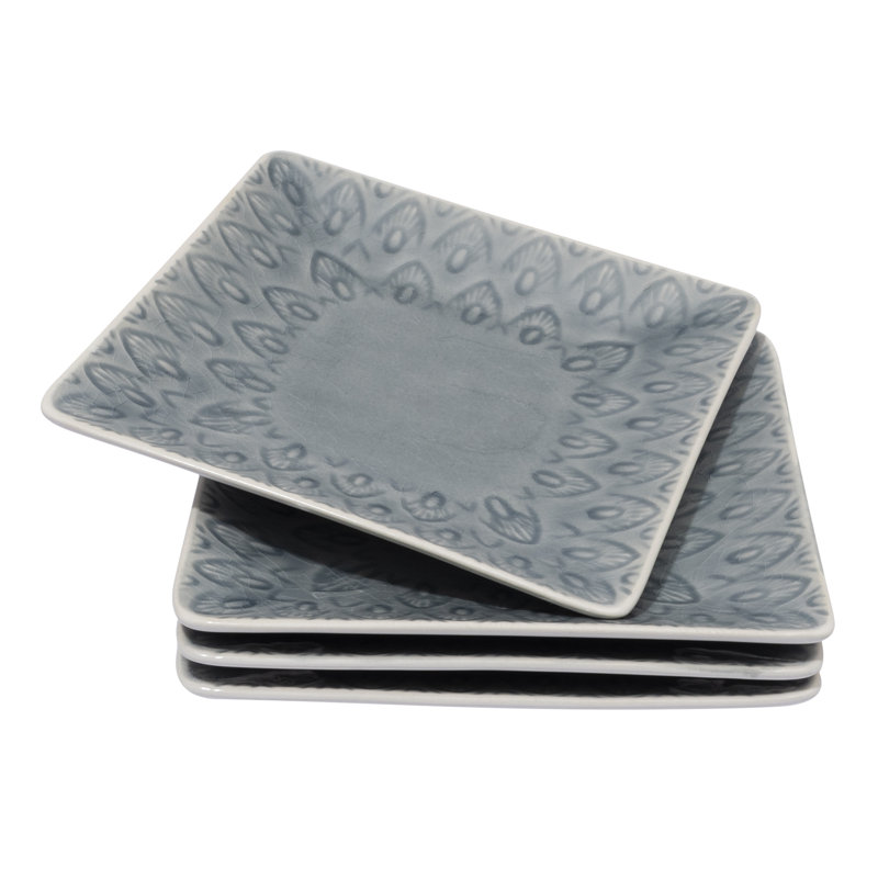 Ensemble d'assiettes à apéritif 6,5 pouces Peacock, gris