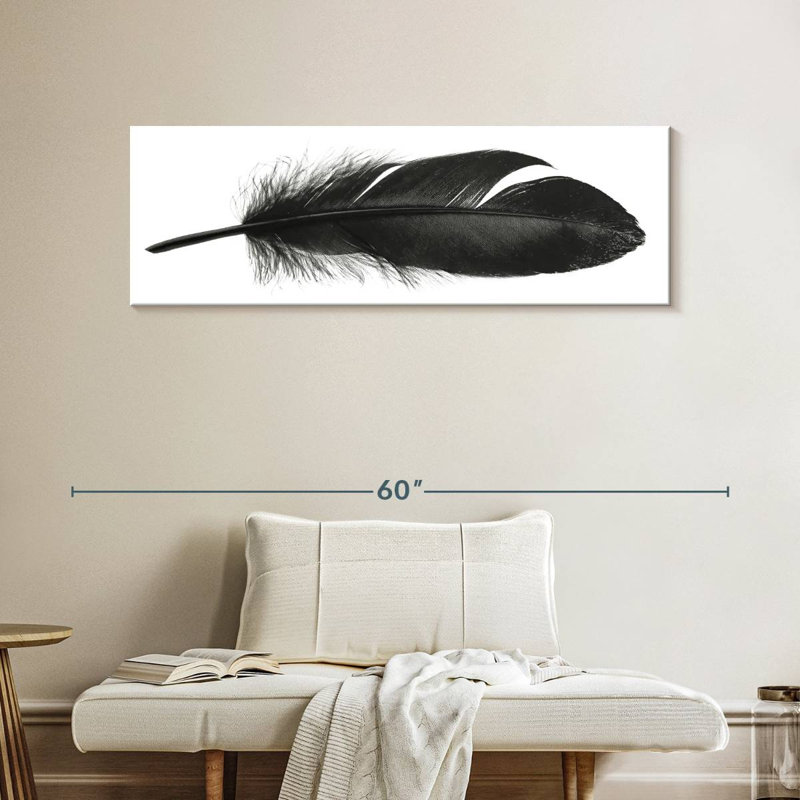 " Dark Feather " Print, 16" H x 48" W x 1.25" D