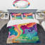 Multicolore Swirly Clouds II - ensemble de housse de couette abstrait - microfibre de polyester-110397695