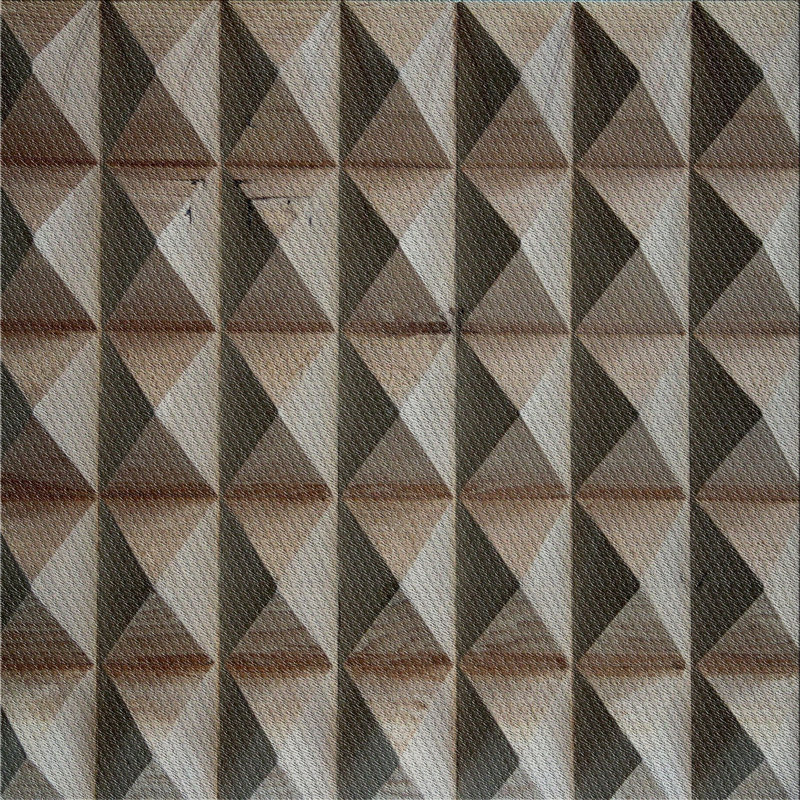 Tapis brun/gris à motifs, Carré 3 pi