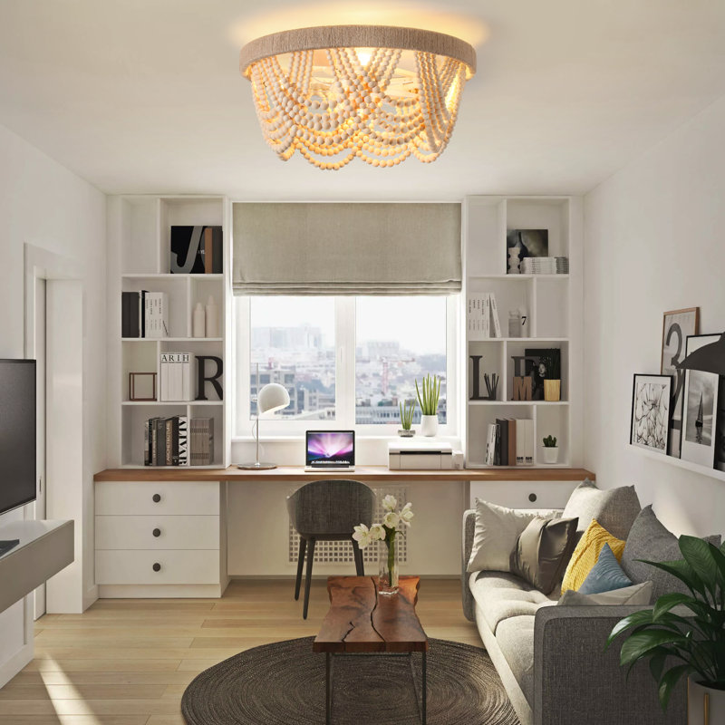 Ventilateur de plafond 20 po avec ensemble d'éclairage et télécommande Annadell