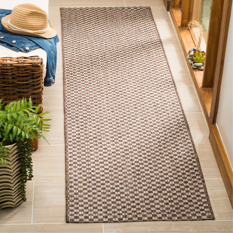 Dirks Performance Plaid Indoor/Outdoor Area Rug, Runner 2'3" x 12'