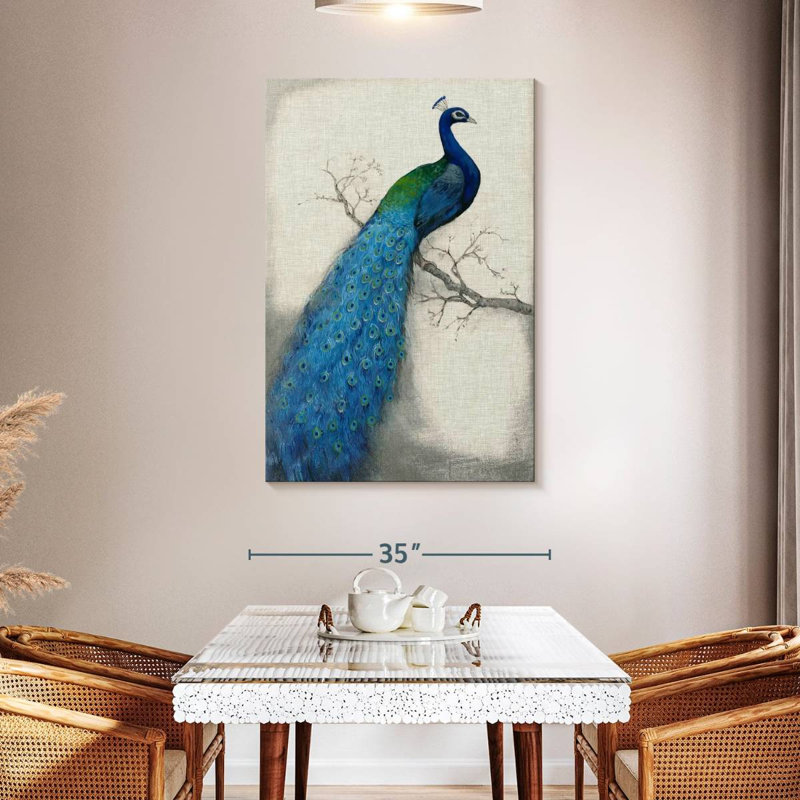 Bleu paon Brampt I, H 48 po x l 32 po