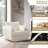 40" W Modern Soft Boucel Upholstered Swivel Barrel Chair With Removable Cushion & 2 Pillows-120705933