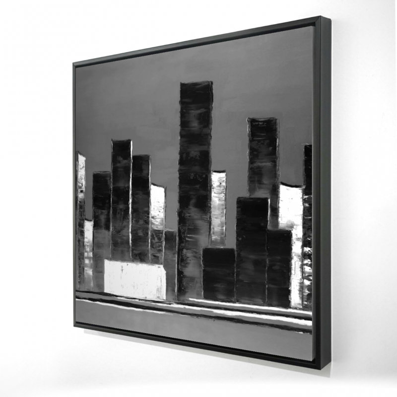«Bâtiments abstraits en noir et blanc», Noir
