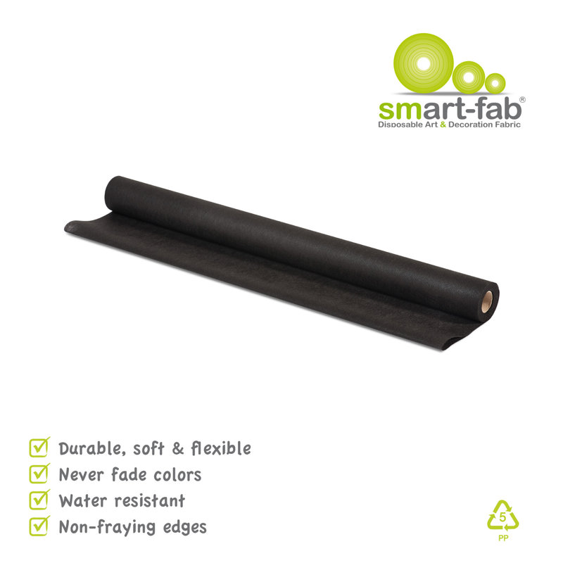 Black Non-Woven Outdoor Art & Decoration Fabric Roll, 24" x 18', 3-Pack