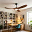 Ventilateur de plafond en bois massif avec lumière
