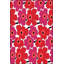 Tapis rouge lavable à la machine à motif floral rouge-1658000437