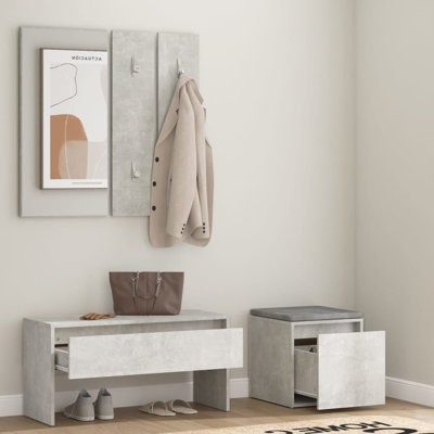 Jojuan vidaXL Hallway Furniture Set Engineered Wood