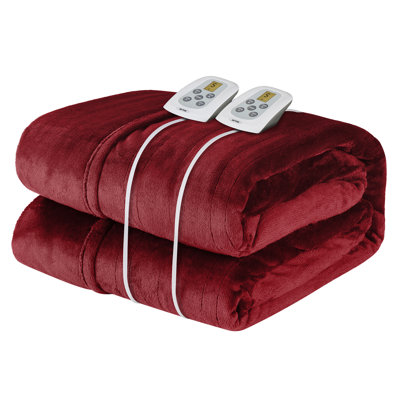  Electric Heated Velvet Blanket with 10 Heating Levels