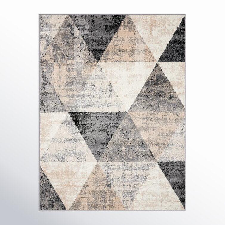 Asimina Neutral Geometric Cream/Brown/Black Indoor Area Rug