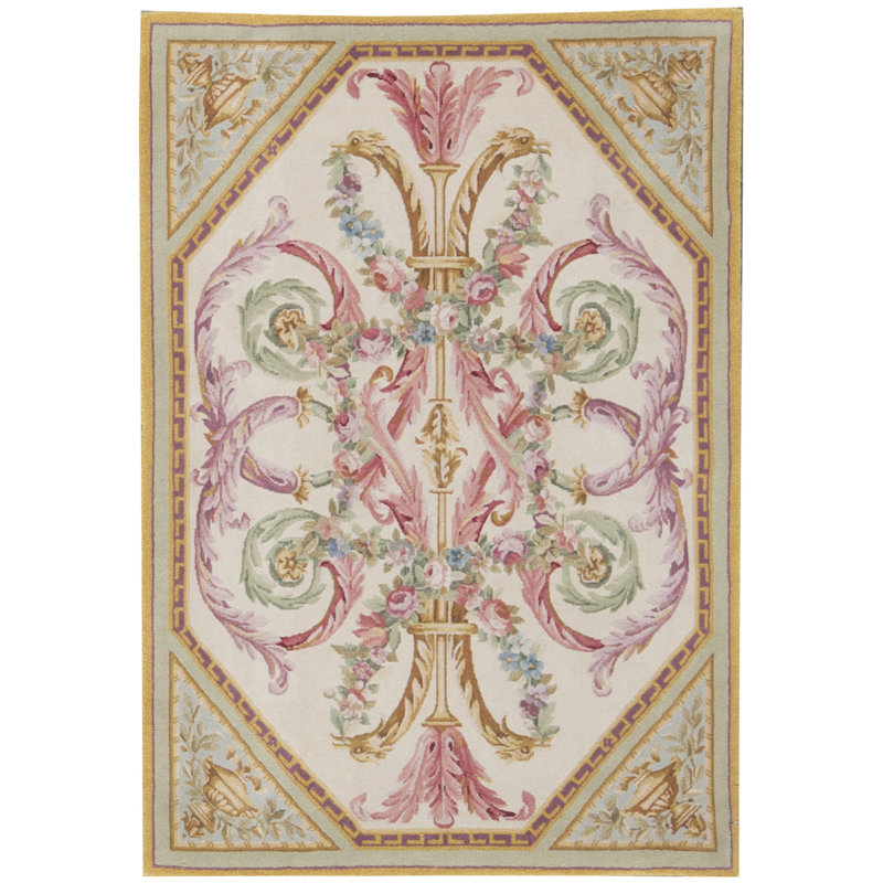 Hand-Knotted High-Quality Green Area Rug
