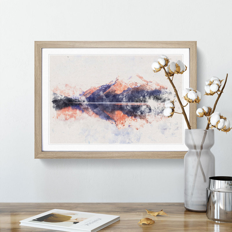 Mountain Sunshine in Canada - Framed Print, Oak Framed, 33cm H x 45cm W x 2cm D
