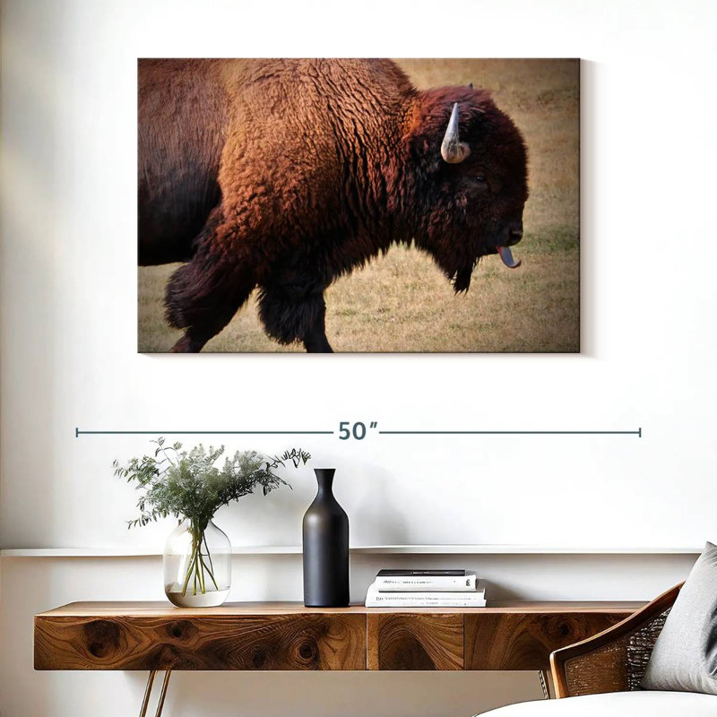 Tongue Wagging Bison, 26" H x 39" W