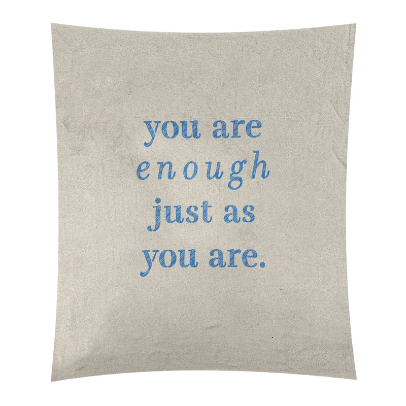 En polyester, vous êtes assez tapisserie quot, H 60 po x l 51 po, Blanc / Bleu