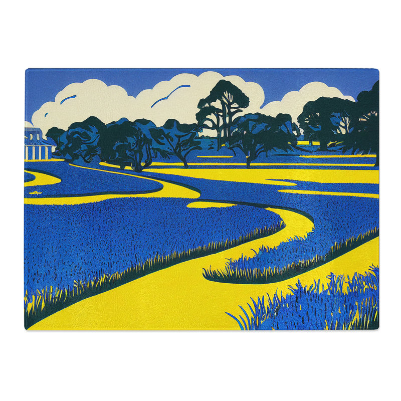 Pop Art Bluebell Field  Glass Chopping Board