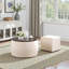Ensemble de tables basses rondes avec espace de rangement et tabouret pour salon-323682238