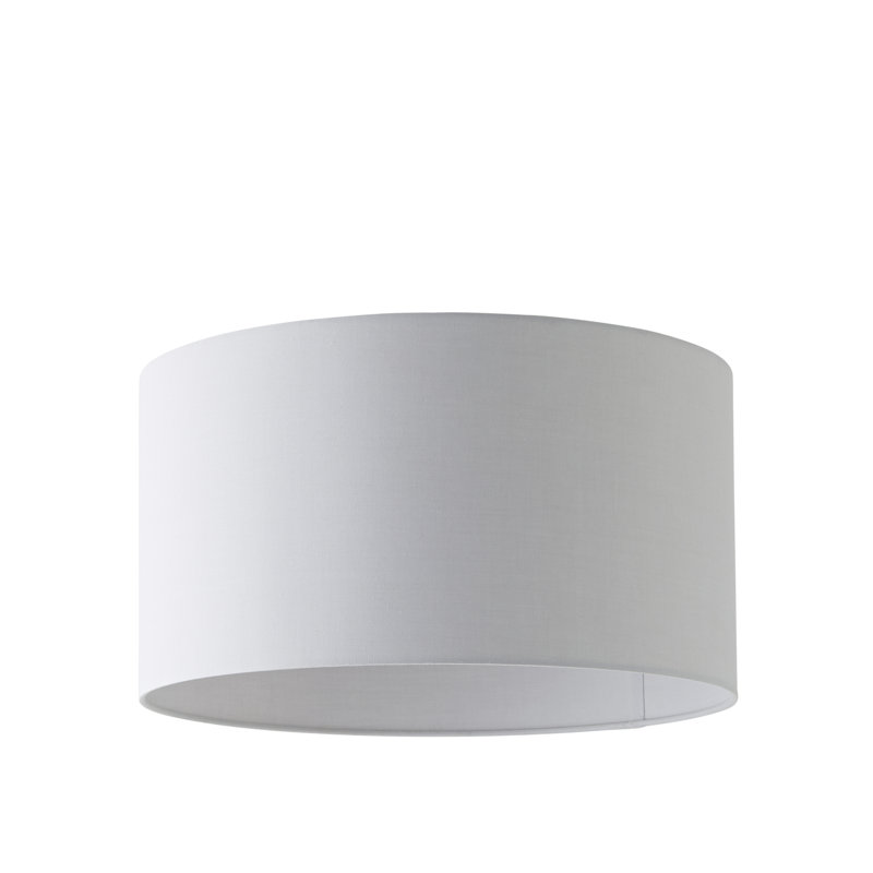 27.5cm H Cotton Drum Pendant Shade ( Screw On ), 15cm H x 25cm W x 25cm D, Grey