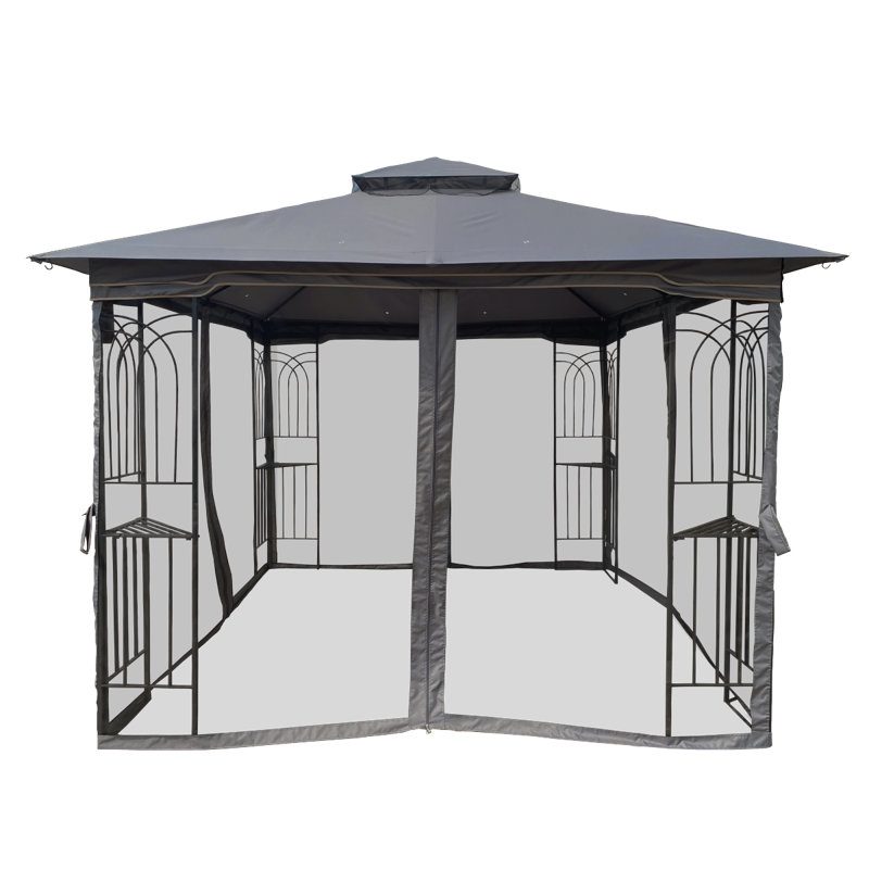 Outdoor Metal Patio Gazebo, Gray
