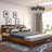 Acacia Premium Emery Solid Wood Platform Bed Frame with Headboard Included, No Box Spring Needed, Weight Capacity 800lb.-273631666-273631664