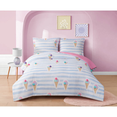 Ensemble de literie pour enfants Ice Cream Pom Pom
