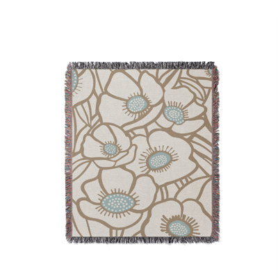 Floral  Cotton Throw Blanket