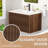 30" Floating Bathroom Vanity with Sink Combo – Wall-Mounted Cabinet with 2 Fluted Drawers, Silent Slides, Faucet, and Adjustable Drainpipe in Walnut-357296403