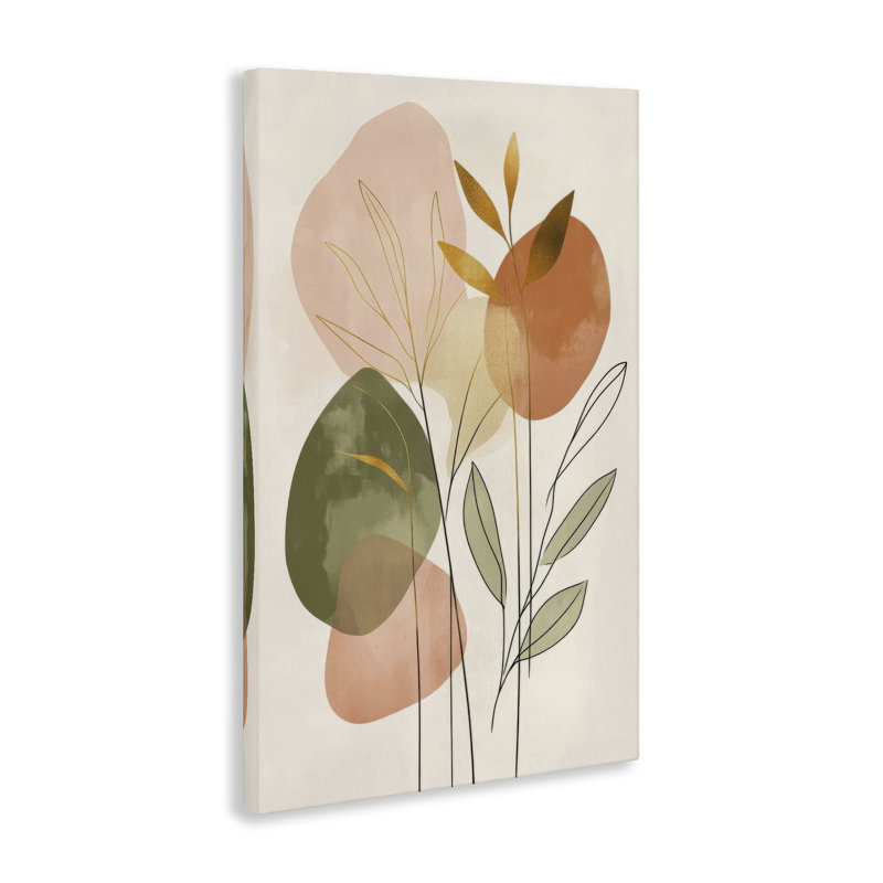  Art mural sur toile Soft Soft Shape Botanicals par LSR Design Studio, H 24 po x l 16 po