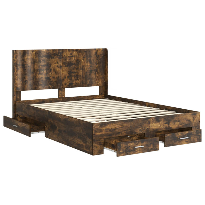 Bed, European Double (140 x 200 cm), Smoked Oak