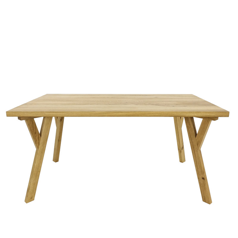 Dolins Oak Solid Wood Dining Table, Natural Oil, 76cm H x 160cm L x 80cm W