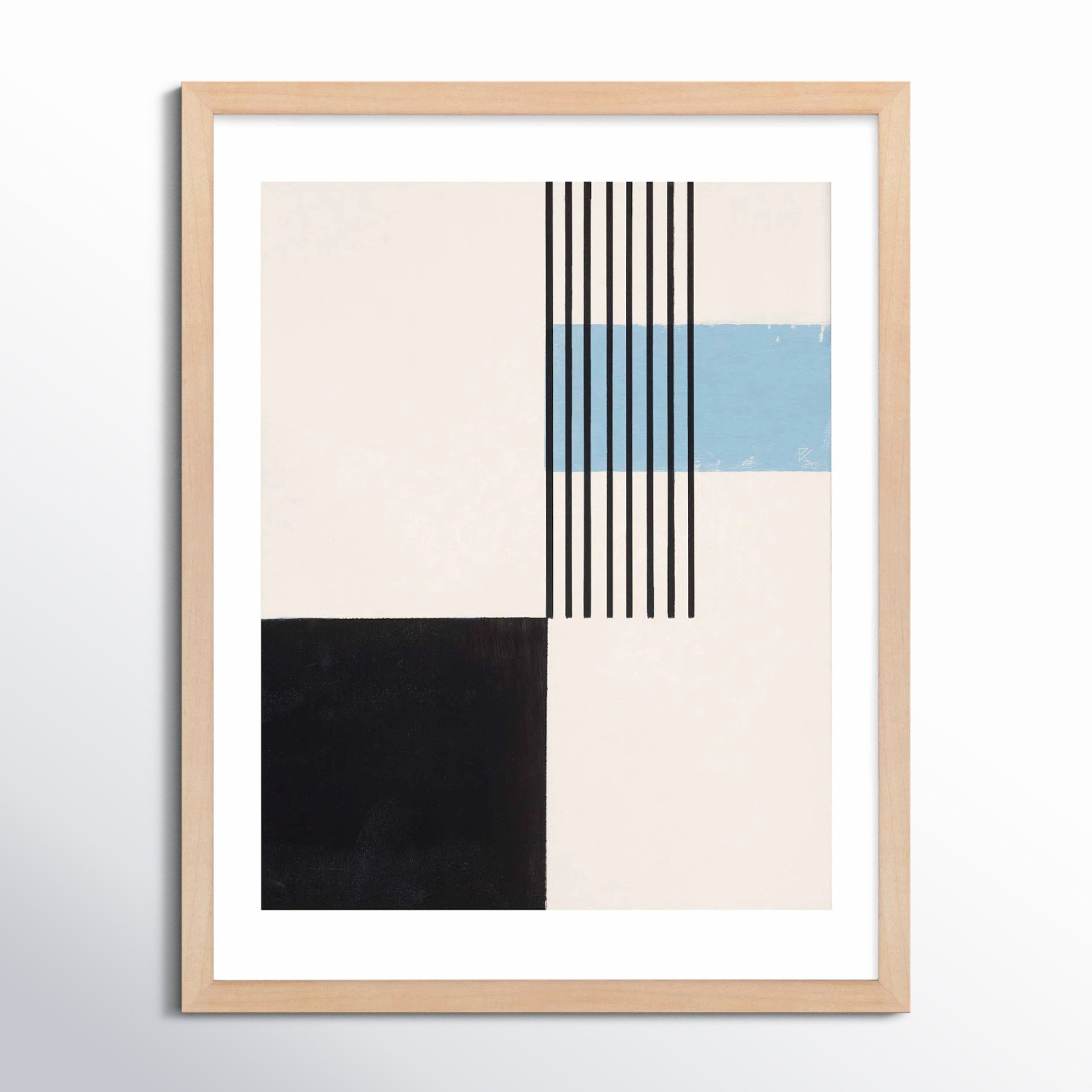 Black And Blue 2 by Robert Kamnatnik, 38" H x 30" W x 1.25" D, Maple
