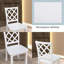 Ensemble de table de salle à manger 5 pièces de style transitionnel - Finition cerisier foncé avec chaises à motif de losanges-89225706