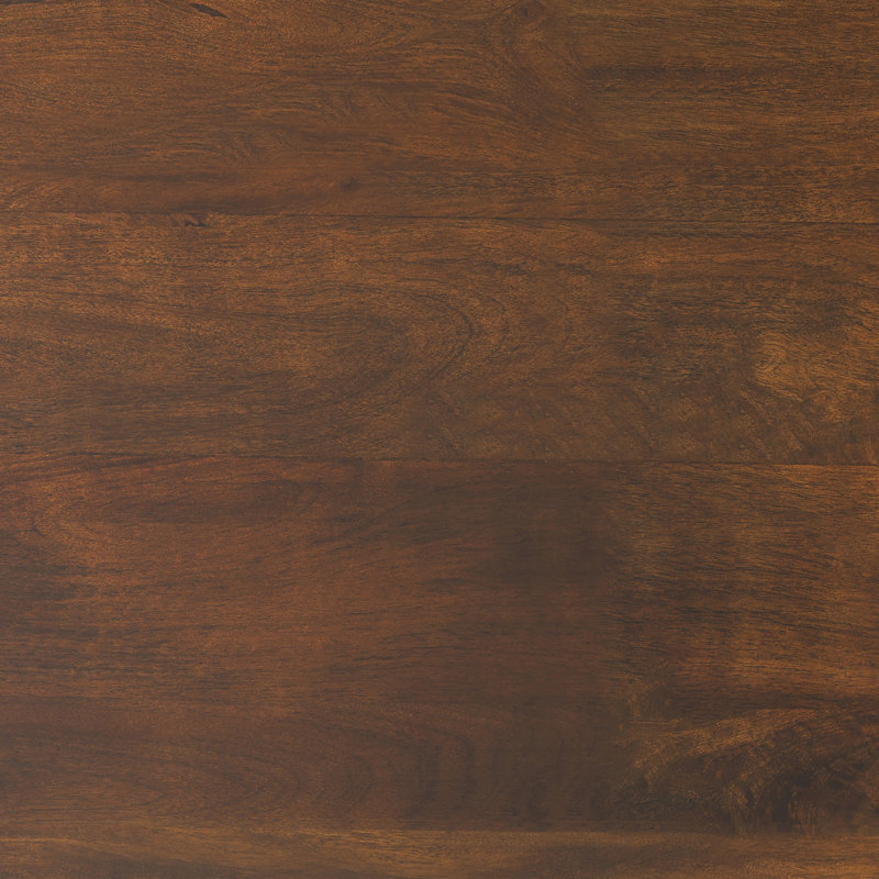 Table basse ronde ronde en bois de manguier massif l 36 po Millbury, entièrement assemblée, Noyer brun