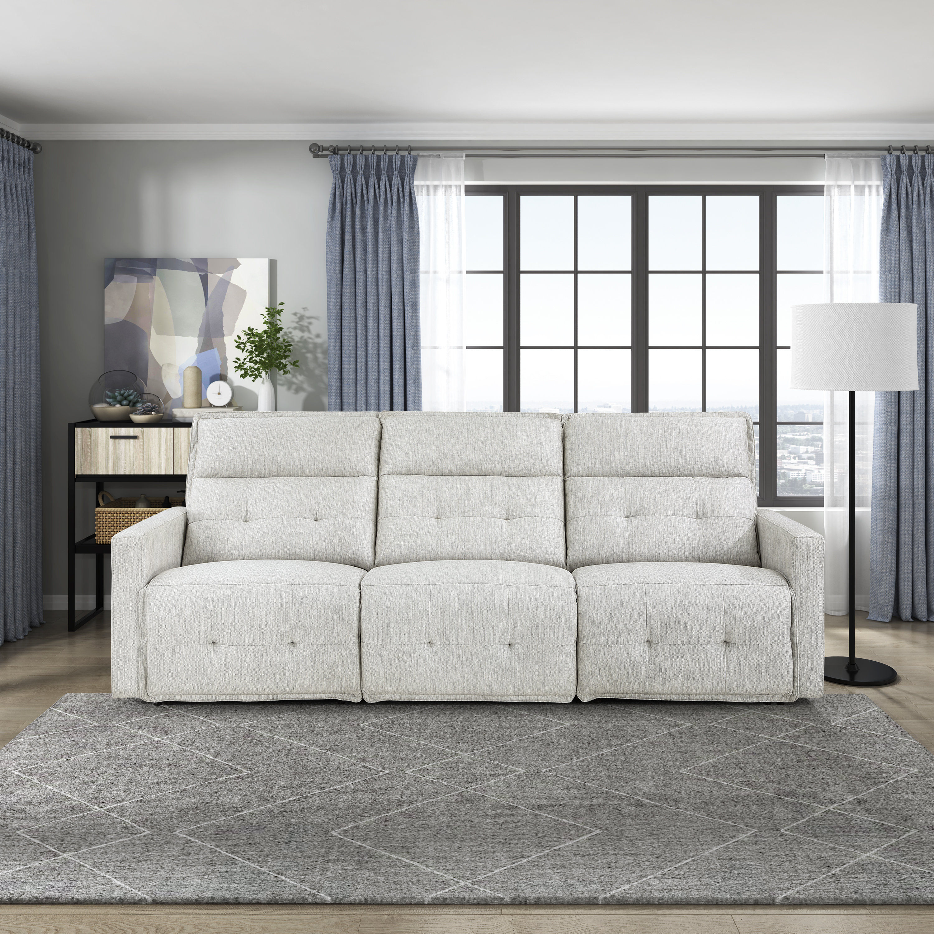 Latitude Run® Niehaus Modern WallHugger Power Double Reclining Sofa