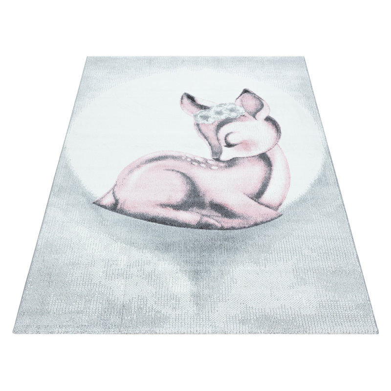 Peck Flatweave Pink/Grey Rug, Rectangle 120 x 170cm